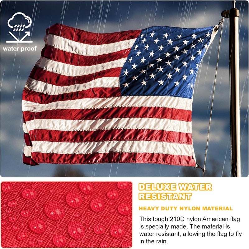 FITEAN 4x6 American Flag Outdoor Heavy Duty,4by 6 American Flag,US Flag,4' x 6' America Flag,America Flags For Outside 4x6,Embroidered USA Flags 4x 6,Long Lasting Best High Wind all Weather US Flags - Image 4